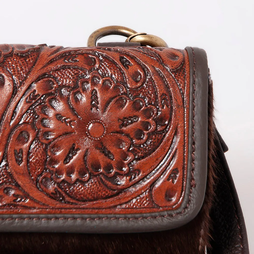 Ohlay Bags KBK107 Clutch Hand Tooled Hair-On Genuine Leather Women Bag Western Handbag Purse