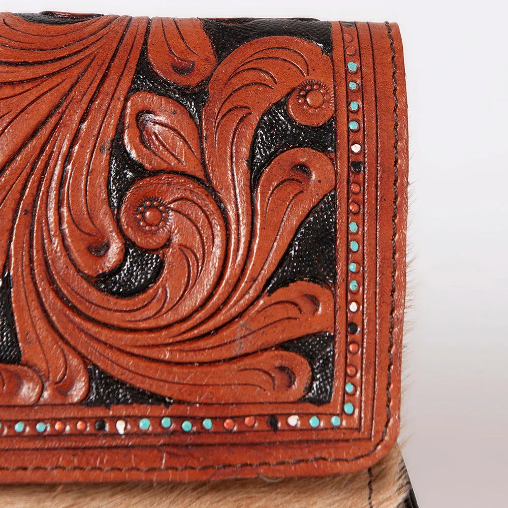 Ohlay Bags KBK108 Clutch Hand Tooled Hair-On Genuine Leather Women Bag Western Handbag Purse