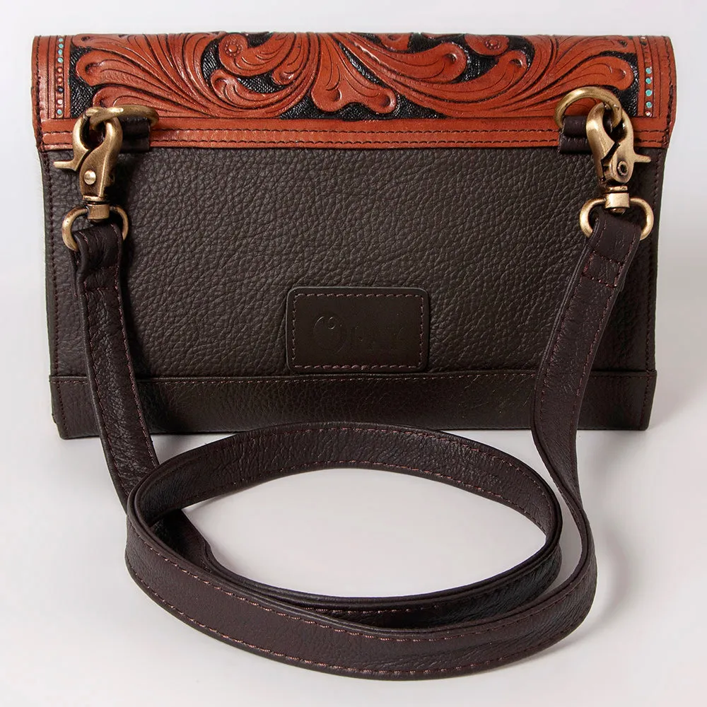 Ohlay Bags KBK108 Clutch Hand Tooled Hair-On Genuine Leather Women Bag Western Handbag Purse
