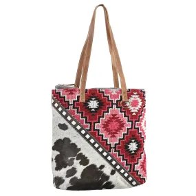 OHLAY OHV292 TOTE Upcycled Wool Upcycled Canvas Hair-on Genuine Leather women bag western handbag purse