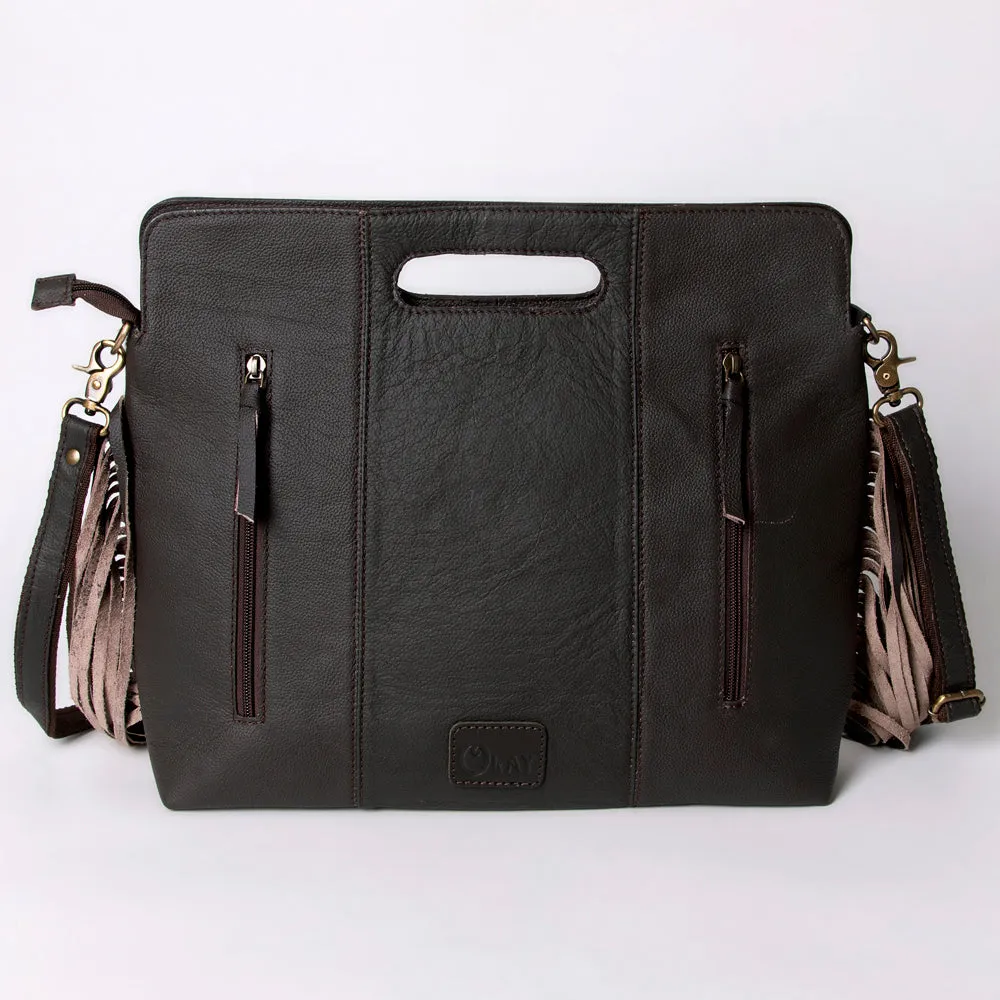 OHLAY SKBA105 Clutch Hand Tooled Hair-On Genuine Leather women bag western handbag purse
