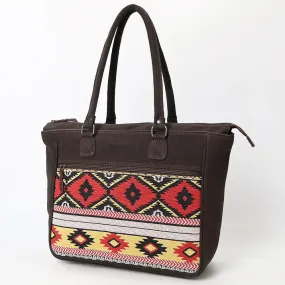 OHLAY Tote Upcycled Canvas  Genuine Leather Women Bag Western Handbag Purse