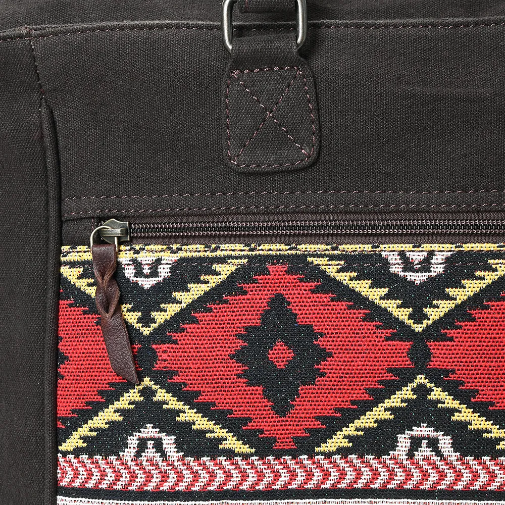 OHLAY Tote Upcycled Canvas  Genuine Leather Women Bag Western Handbag Purse