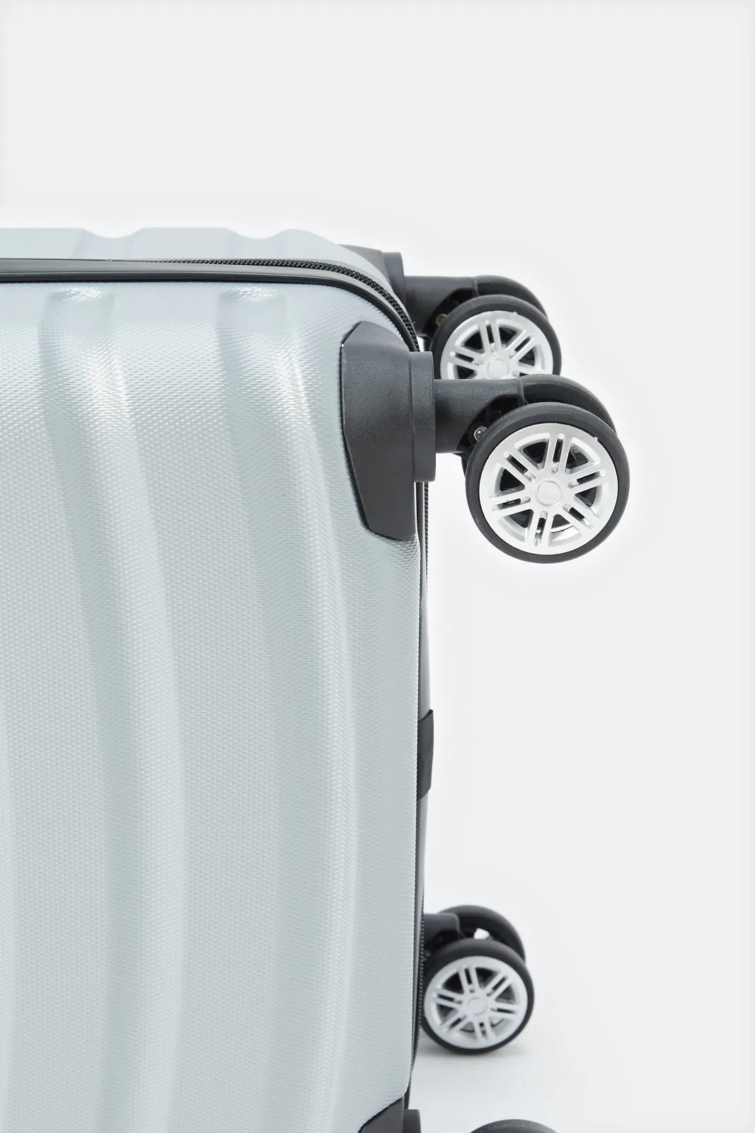 Silver Textured Trolley Luggage 20 Inch