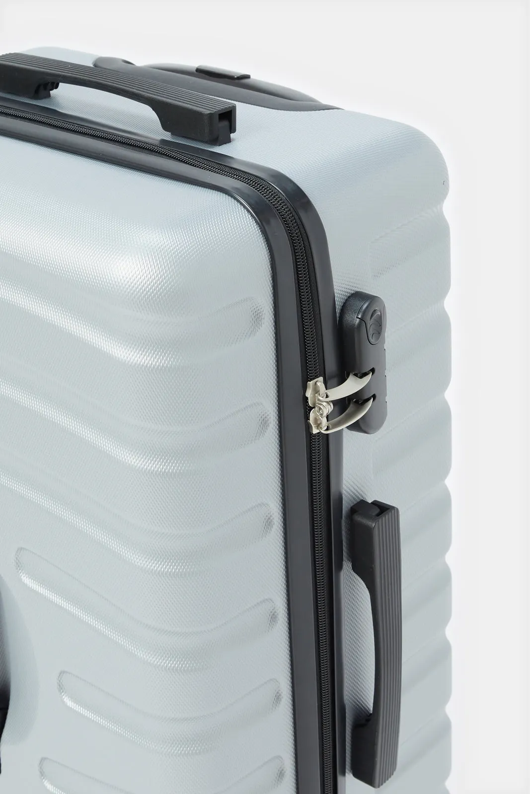 Silver Textured Trolley Luggage 20 Inch