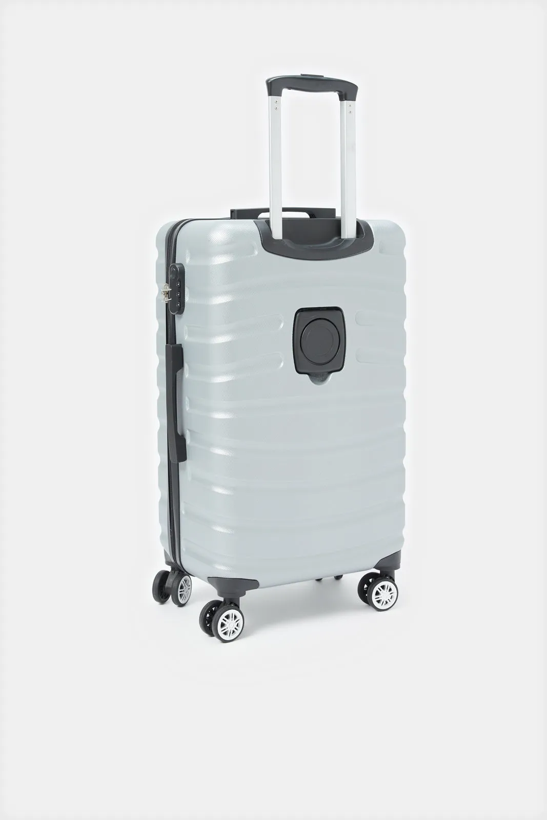 Silver Textured Trolley Luggage 20 Inch