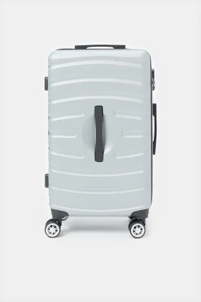 Silver Textured Trolley Luggage 24 Inch