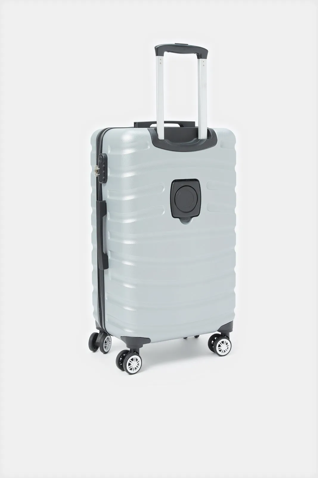 Silver Textured Trolley Luggage 24 Inch