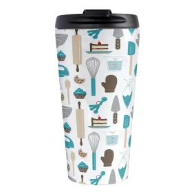 Turquoise Baking Pattern Travel Mug